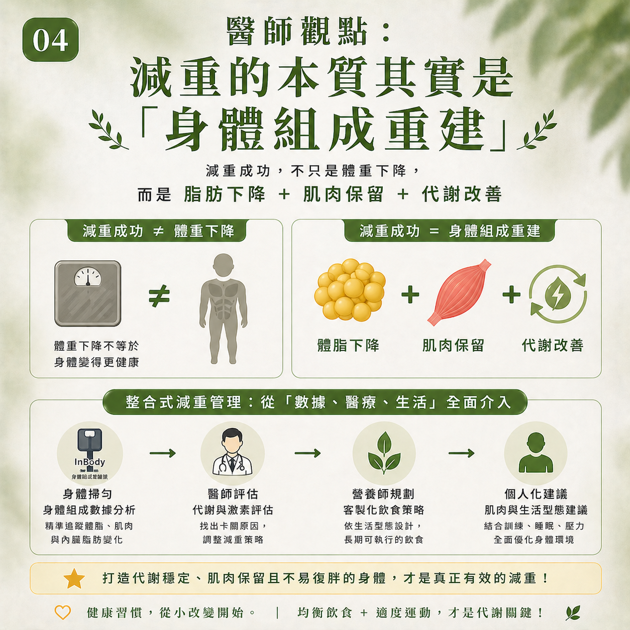 醫師觀點：減重的本質其實是「身體組成重建」