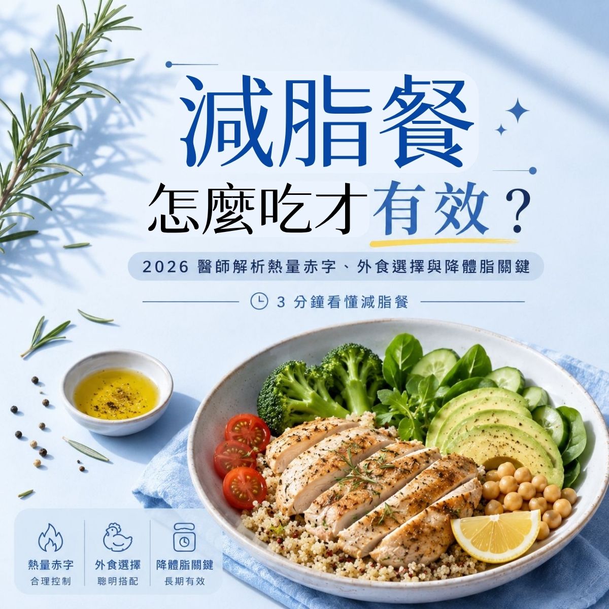 許書華醫師於書心健康管理診所減重門診示範減脂餐示意